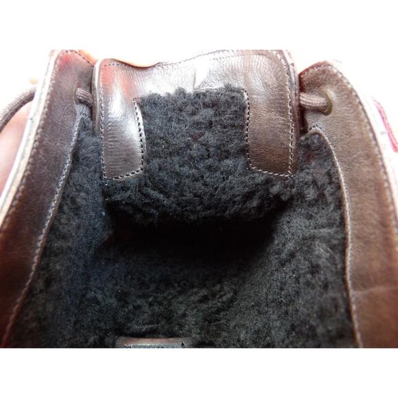 NIB BURBERRY REDWORTHS BROWN LEATHER SHEARLING DERBY OXFORDS 42 $795 ITALY